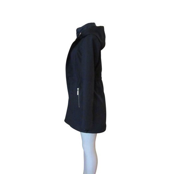 Betsey Johnson Black Soft Shell Hooded Coat Size Small - Picture 5 of 8